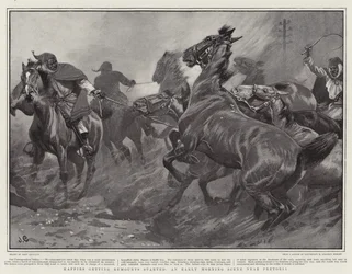 Kaffirs getting Remounts started, an Early Morning Scene near Pretoria